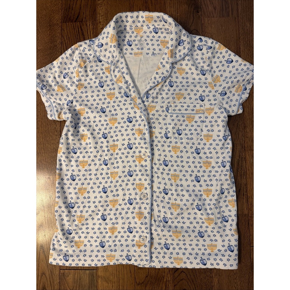 Roller Rabbit Pajama Women's Top size Small Never Worn Hanukkiah Theme